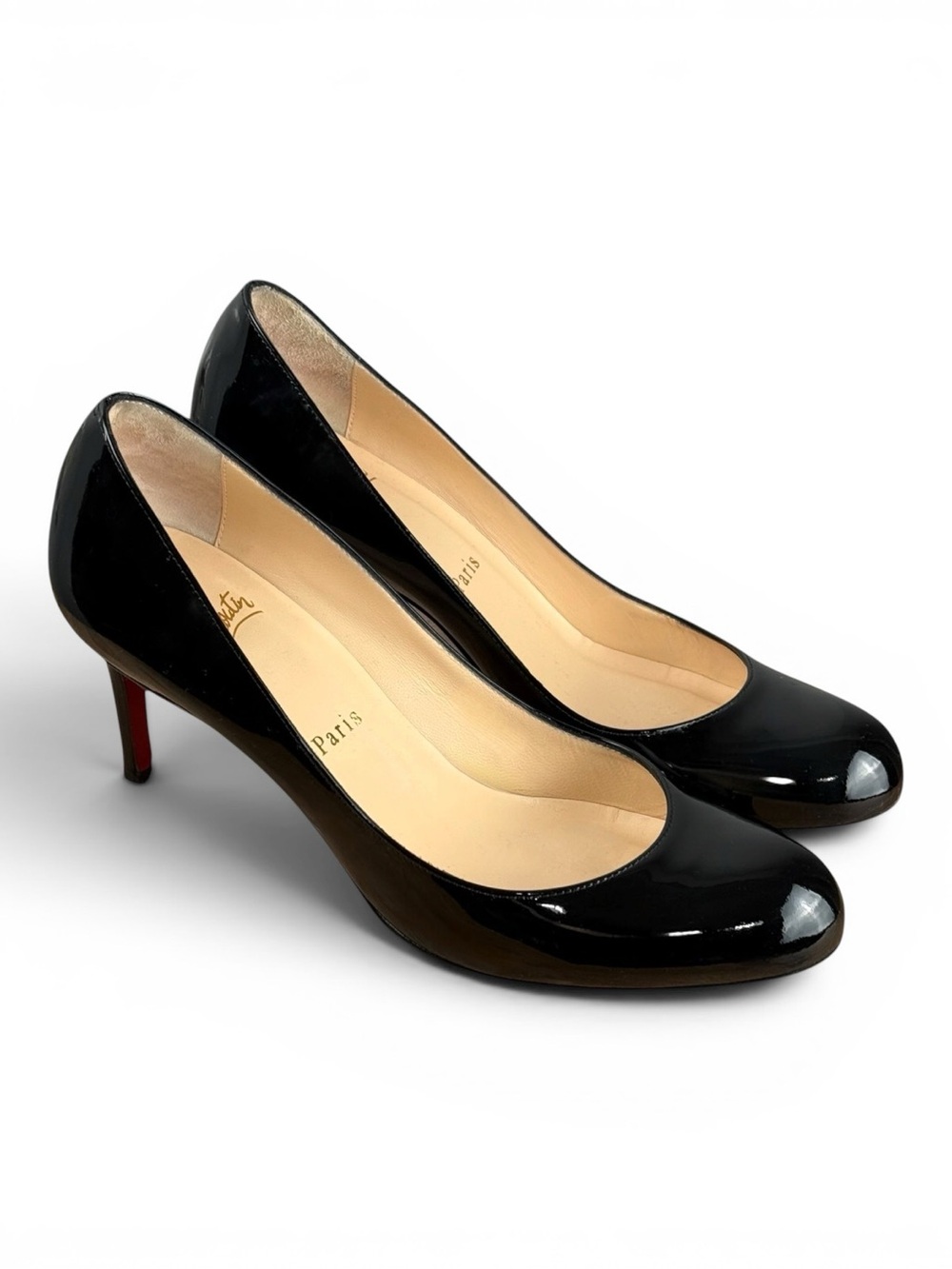 Christian Louboutin black patent leather pumps